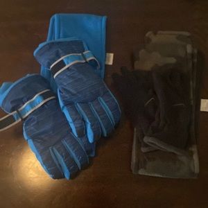 2 sets of gloves and scarves